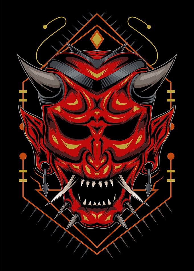 red kabuki illustration