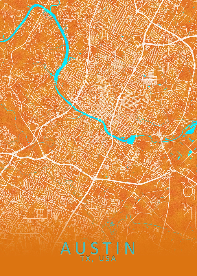 Austin TX USA City Map