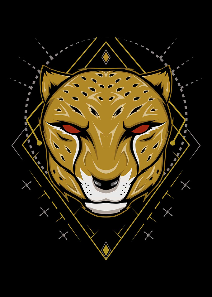 Cheetah Head Mascot logo