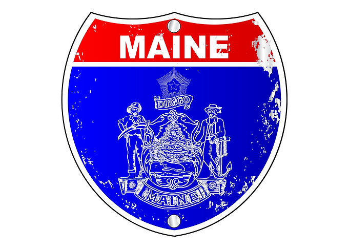 Maine Flag Interstate Sign