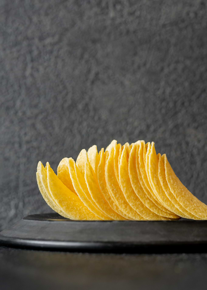Portion of potato chips