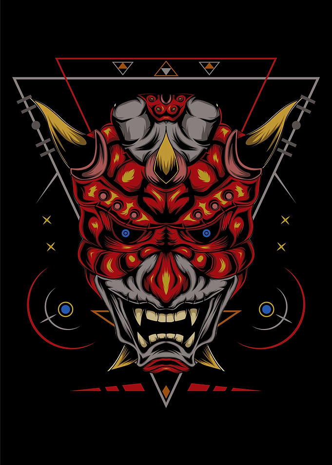 vector kabuki illustration