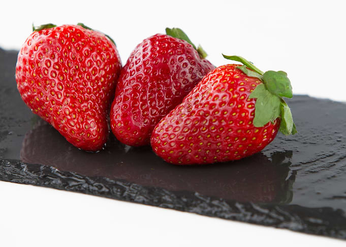 Strawberries on slate