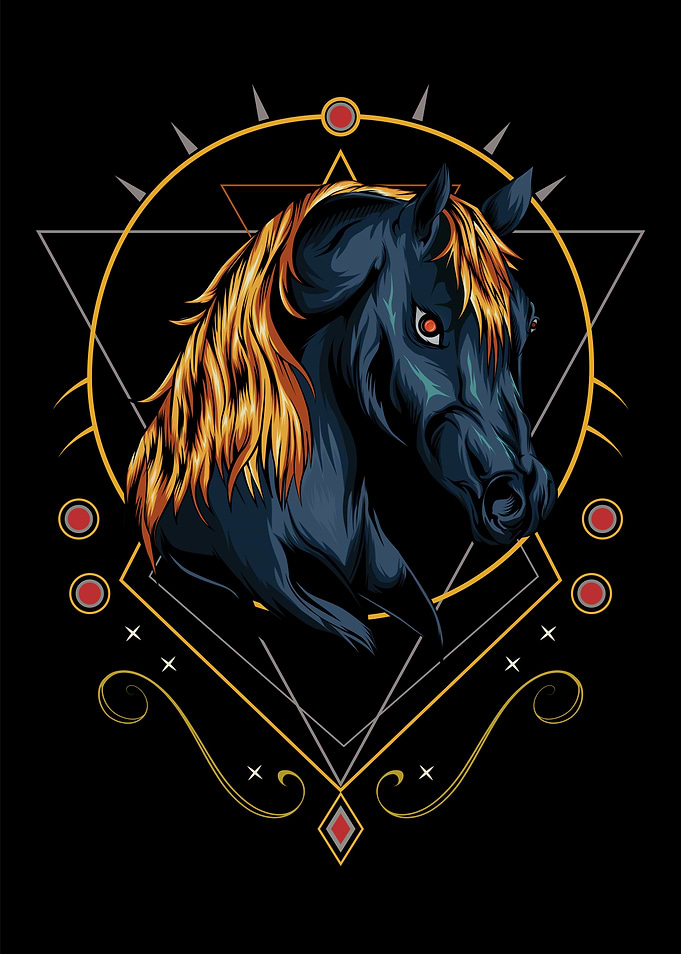 vector logo horse
