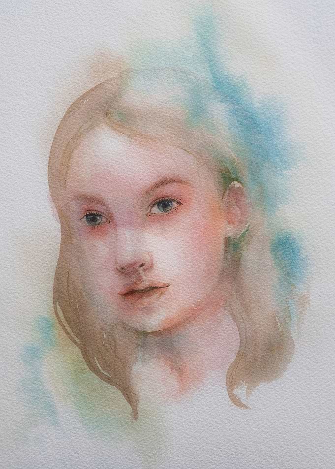 Watercolor beauty woman