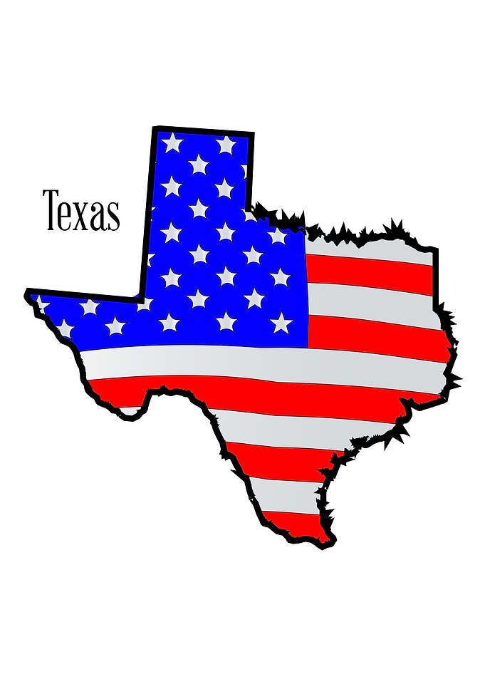 Texas Map and Flag
