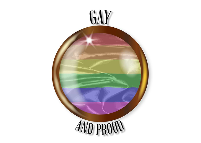 Gay And Proud Flag Button