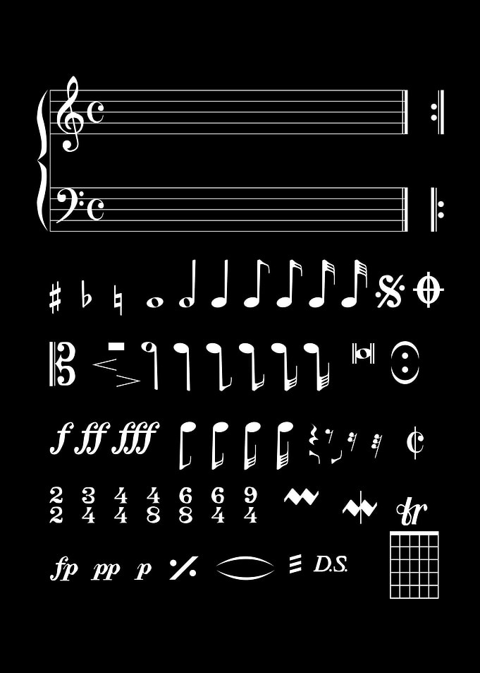 Musical Notation Negative
