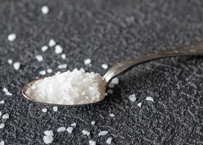 Spoon of sea salt