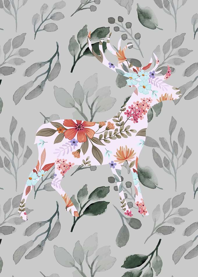deer on floral