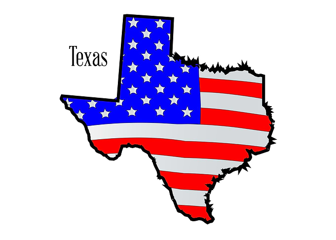 Texas Map and Flag