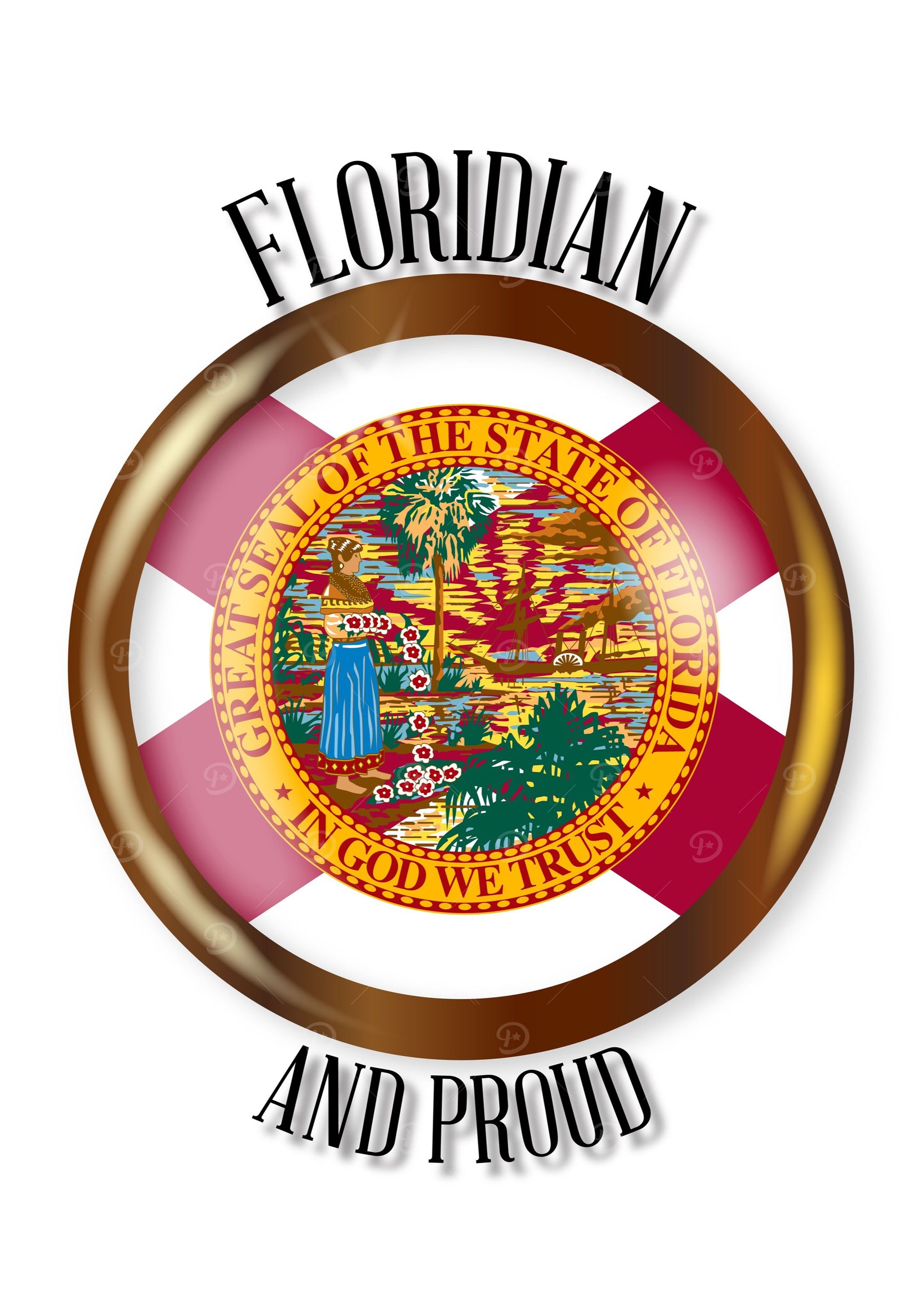 Florida Proud Flag Button