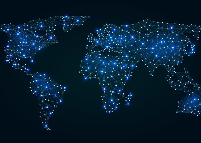 Polygonal world map
