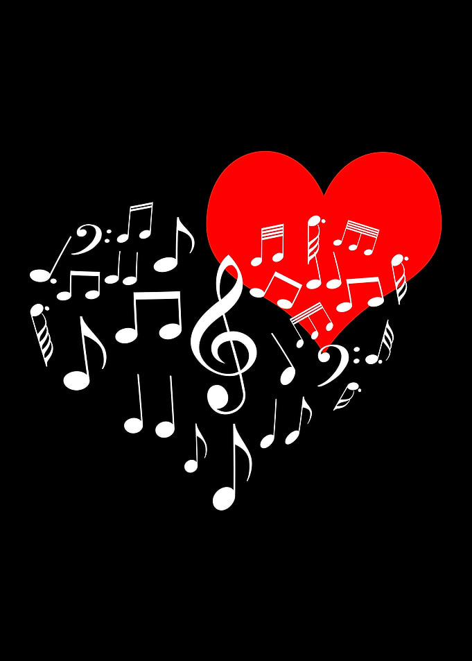 Singing Heart On Black