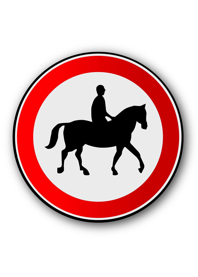 Horse Rider Traffic Sign