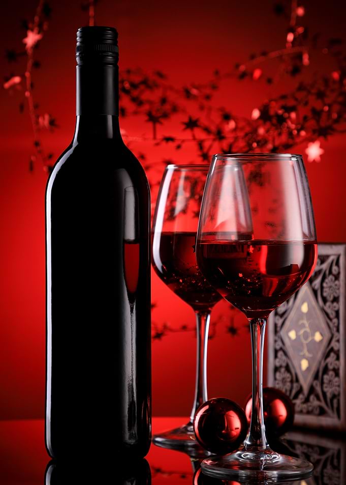 Wine Christmas Concept