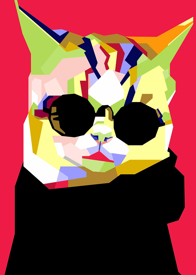 CAT GLASSES POP ART POSTER