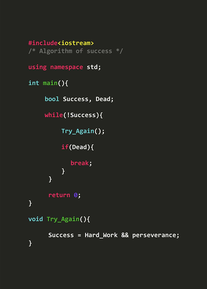 Algorithm of success 2 C++