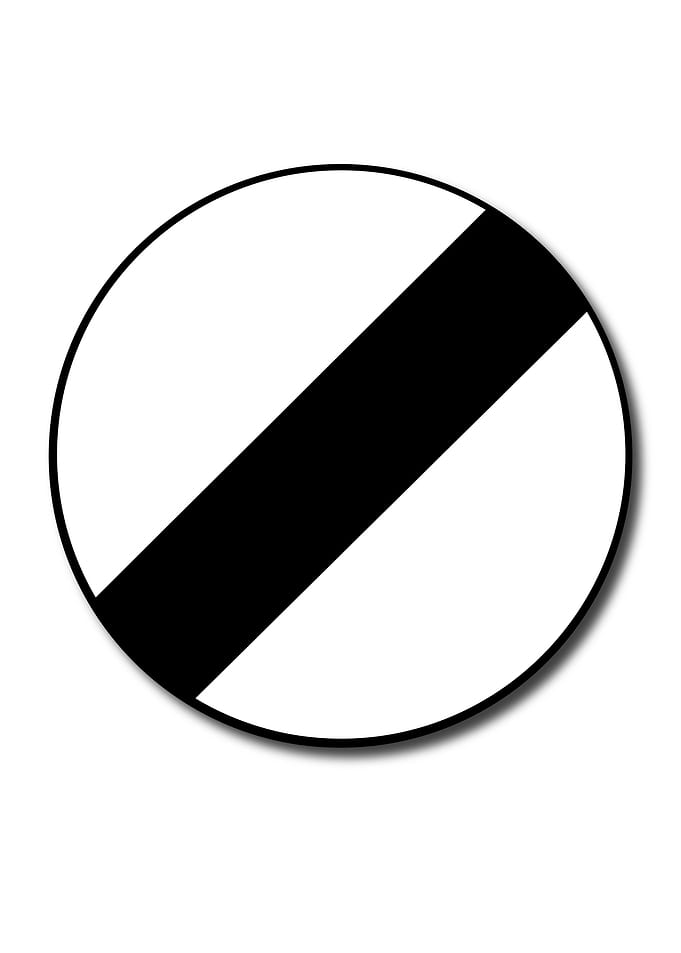Derestriction Traffic Sign