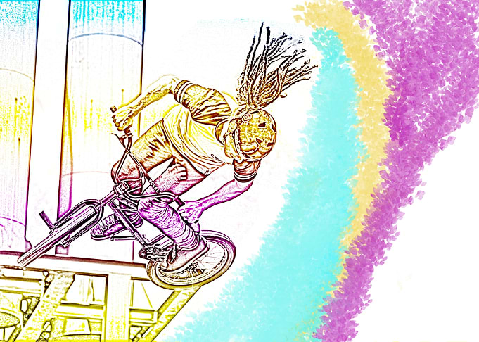 BMX bicycle stunt