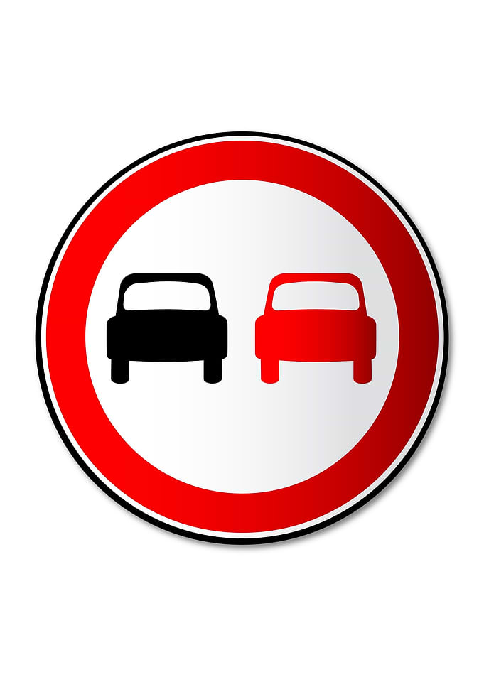 No Overtaking Traffic Sign