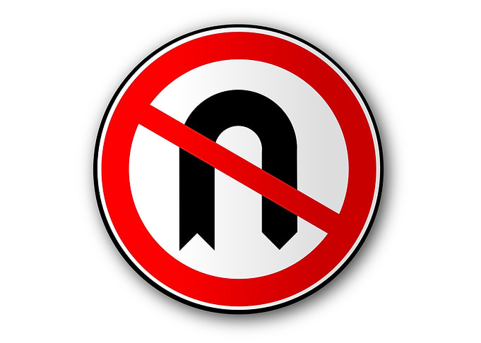 No U Turn Traffic Sign