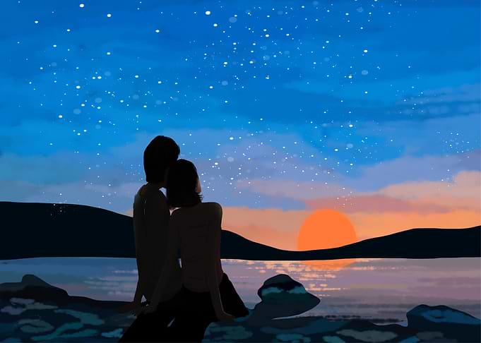 Love Couple at Sunset