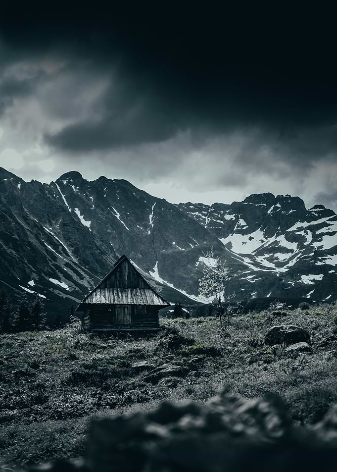 Wooden mountain hut