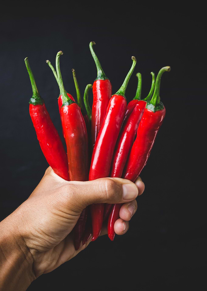 Fresh red chillies