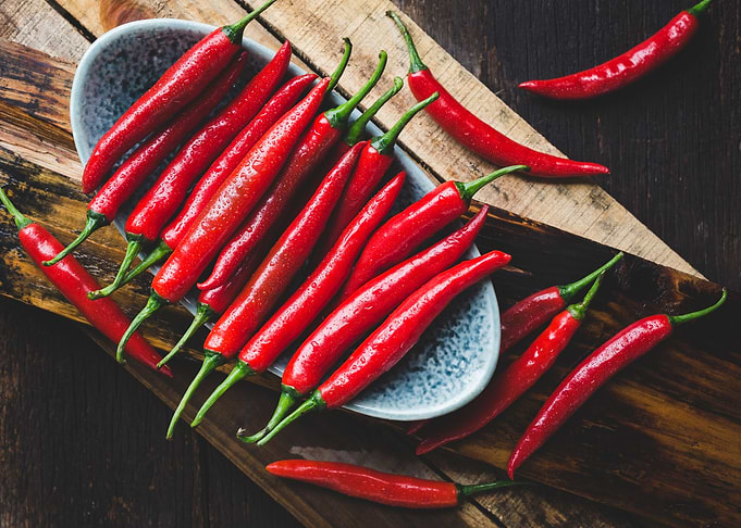 Fresh red chillies
