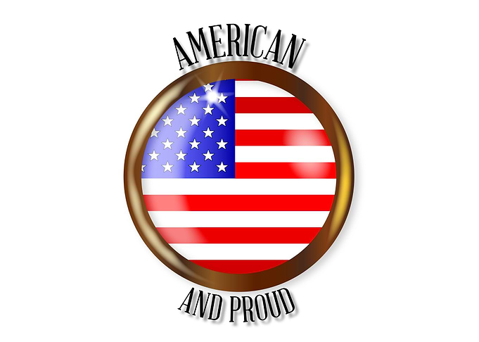 American Proud Flag Button