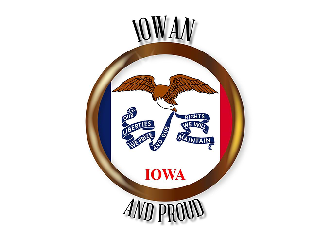Iowa Proud Flag Button