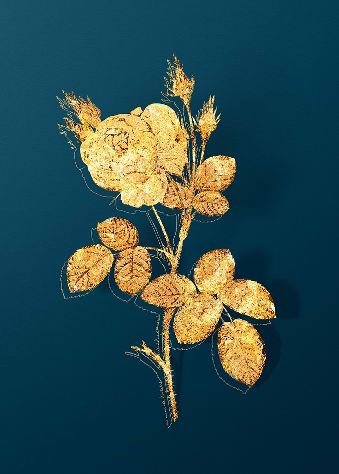 Gold and Teal Drawing
