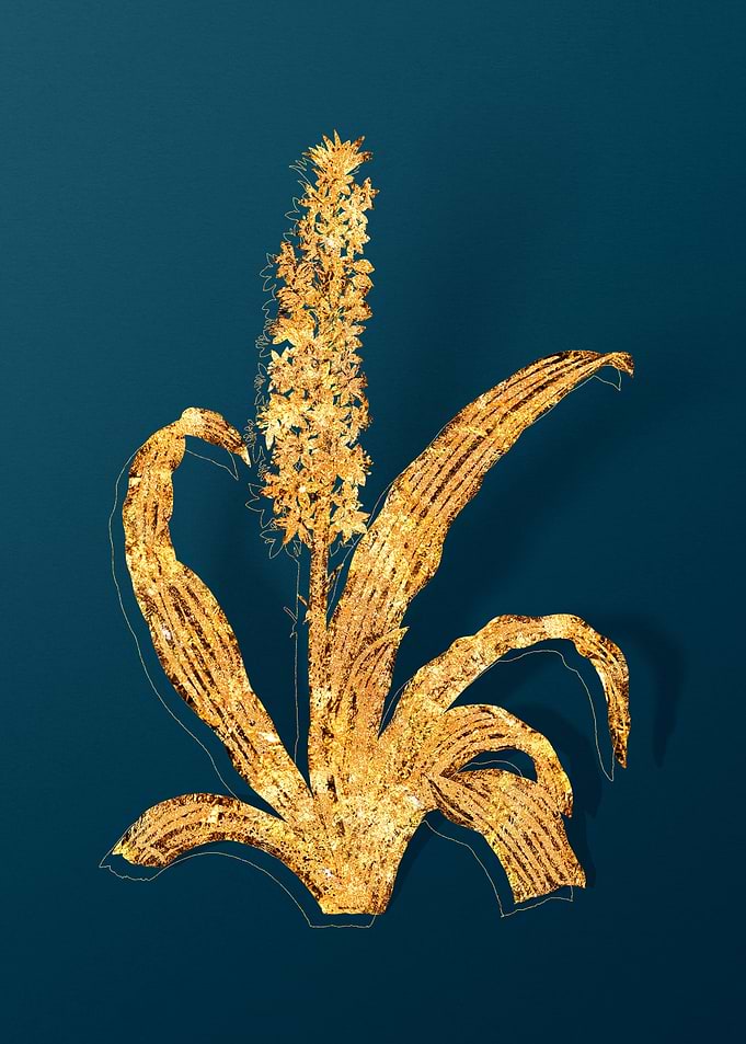 Gold Antique Flowers