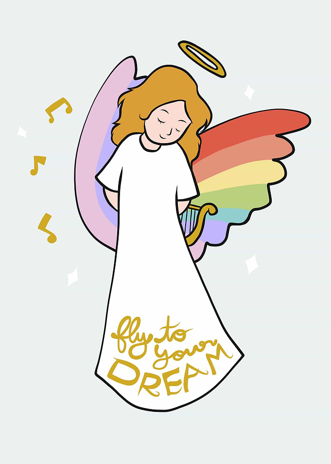 Angel rainbow wings