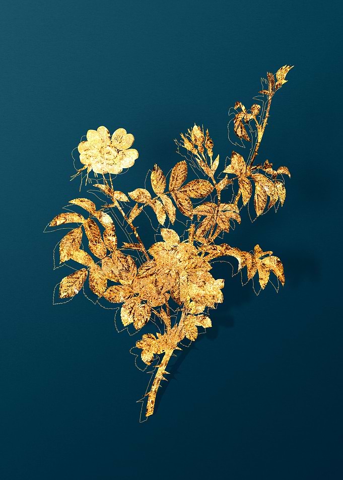 Gold and Teal Drawing