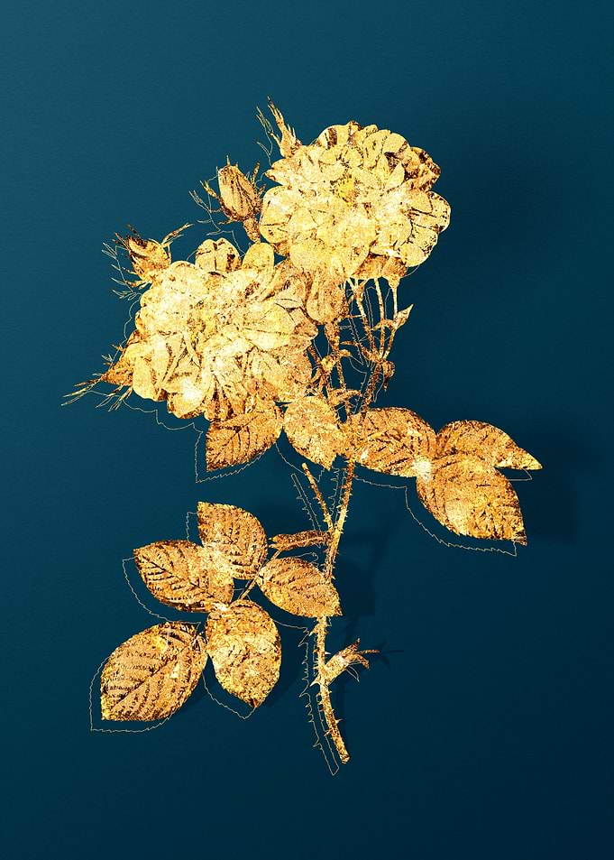 Gold and Teal Drawing