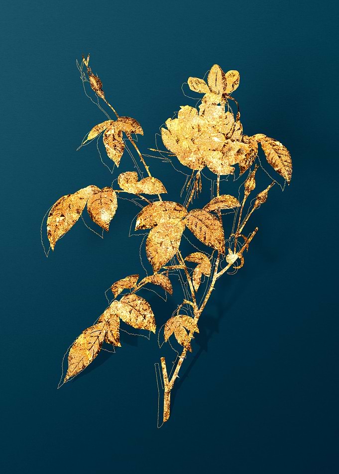 Gold and Teal Drawing