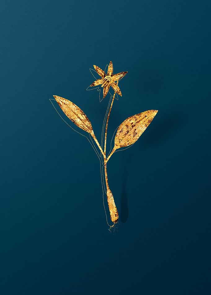 Gold Antique Flowers