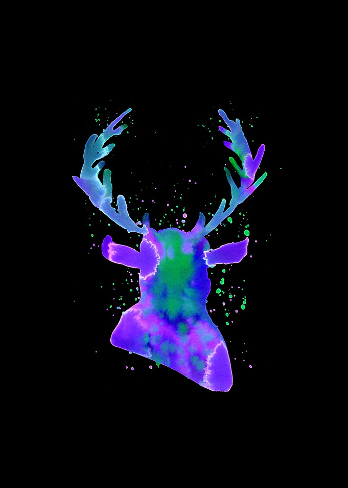 Purple Stag Silhouette