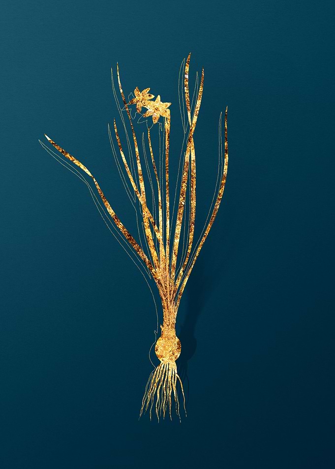 Gold Floral Illustration