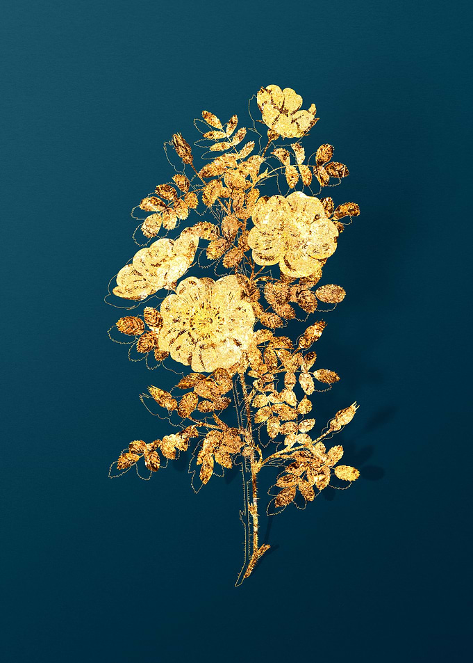 Gold and Teal Drawing