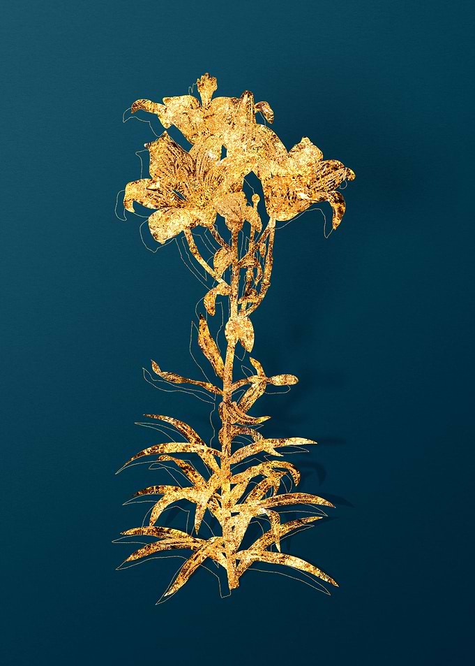 Gold Antique Flowers
