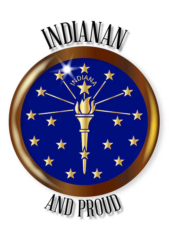Indiana Proud Flag Button