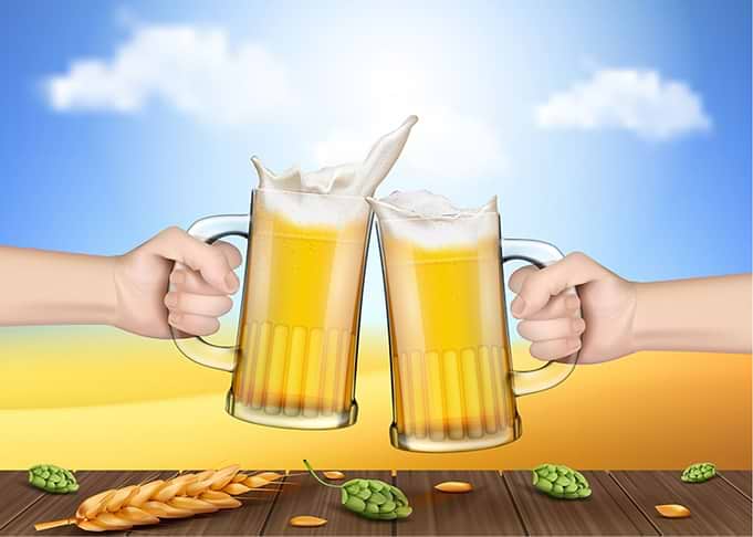 Two Glasses of Beer Drinks