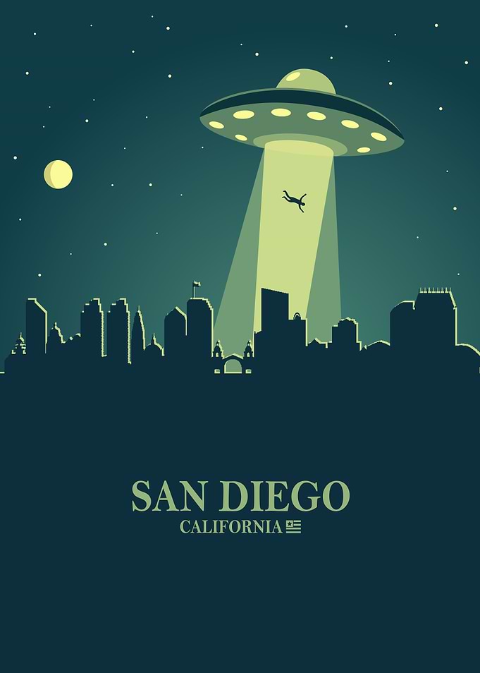 San Diego City Skyline Ufo