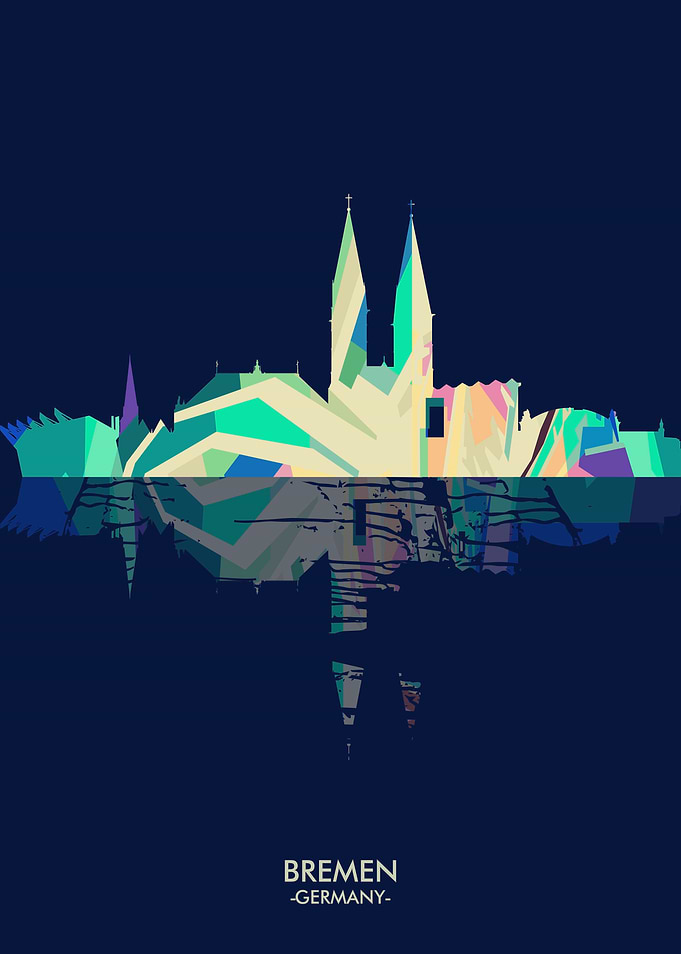 Bremen light skyline city