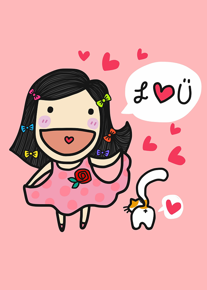 Cute woman say I love you