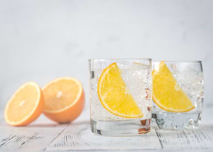Glasses of gin and tonic