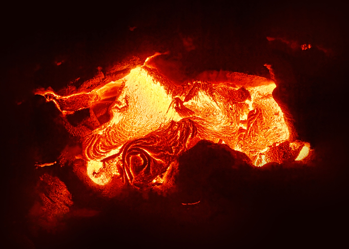 Hot magma